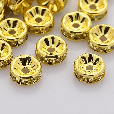 Brass Rhinestone Spacer Beads RB-A014-Z8mm-13G-1