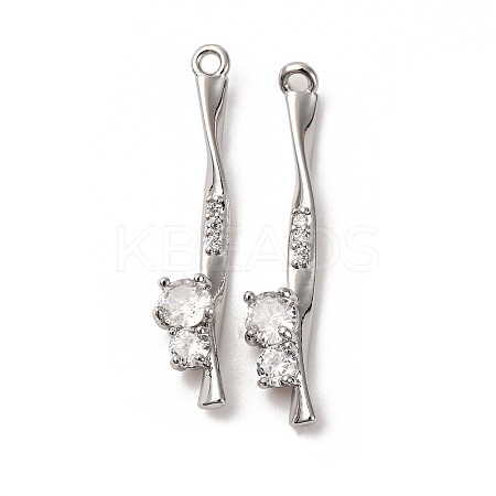 Brass Micro Pave Cubic Zirconia Pendants KK-Z112-03P-1