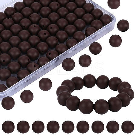 80Pcs Round Silicone Focal Beads SIL-SZ0001-24-13-1