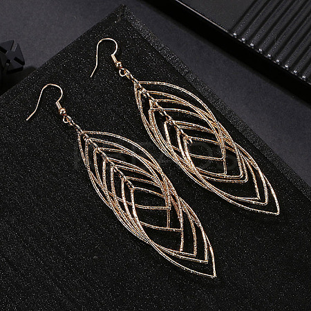Fashionable Brass Hollow Horse Eye Tassel Dangle Earrings QI1983-2-1