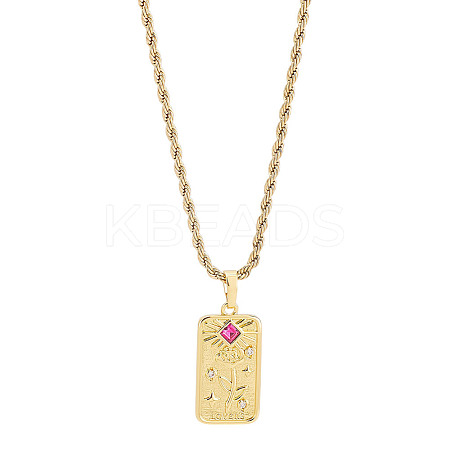 1Pc Brass with Cubic Zirconia Pendants Necklaces NJEW-LP0001-46D-G-1