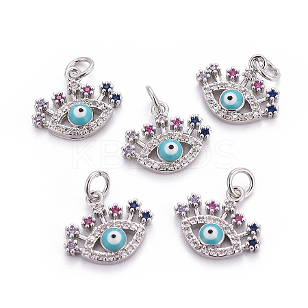 Brass Micro Pave Cubic Zirconia Charms LS-ZIRC-L070-47P-1