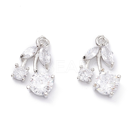 Rack Plating Brass Cubic Zirconia Charms LS-ZIRC-C026-13P-1
