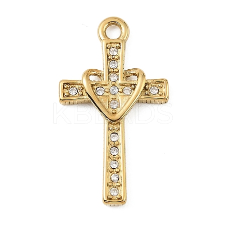 304 Stainless Steel Rhinestone Pendants STAS-P430-01C-G01-1