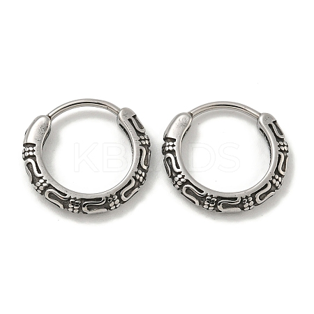 316 Surgical Stainless Steel Hoop Earrings EJEW-D096-19A-AS-1