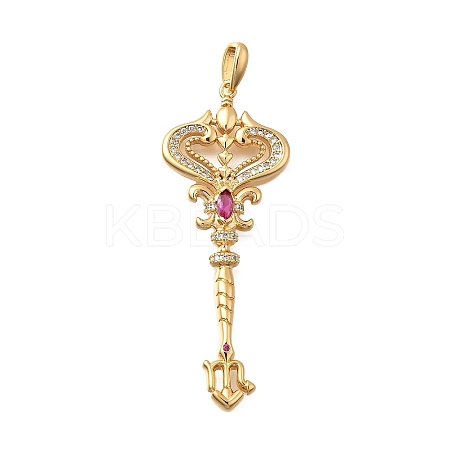 Brass Micro Pave Cubic Zirconia Big Pendants KK-B147-04G-01-1