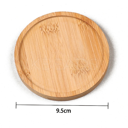 Flat Round Wood Mosaic Base PW-WG55259-02-1