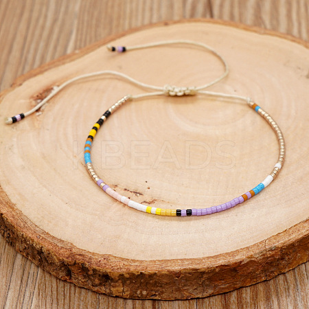 Bohemian Style Glass Seed Beads Braided Beads Bracelets for Women MZ6690-5-1
