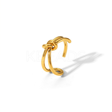 Minimalist 304 Stainless Steel Knot Open Cuff Rings EO4616-1-1