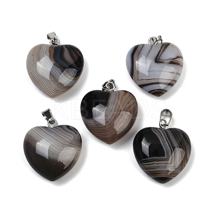 Dyed Natural Banded Agate Pendants G-G202-08B-1
