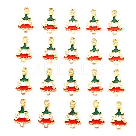 20Pcs Light Gold Alloy Enamel Pendants ENAM-YW0001-52-1