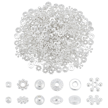 360Pcs 6 Styles Alloy Spacer Beads FIND-UN0007-01S-1