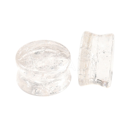 Natural Quartz Crystal Ear Plugs Gauges G-I359-12D-1