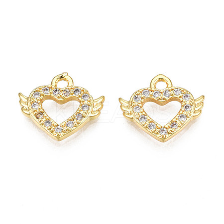 Brass Micro Pave Cubic Zirconia Charms KK-N231-245-1