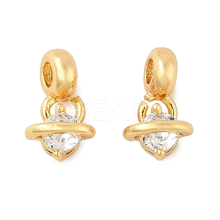 Brass Micro Pave Cubic Zirconia Pendants KK-U056-13G-1