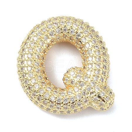 Rack Plating Brass Micro Pave Cubic Zirconia Pendants KK-Q790-01Q-G-1