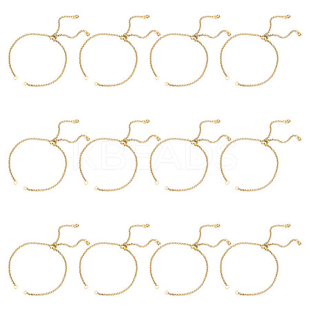 12Pcs Ion Plating(IP) 304 Stainless Steel Rolo Chain Slider Bracelet Making AJEW-HY00003-1