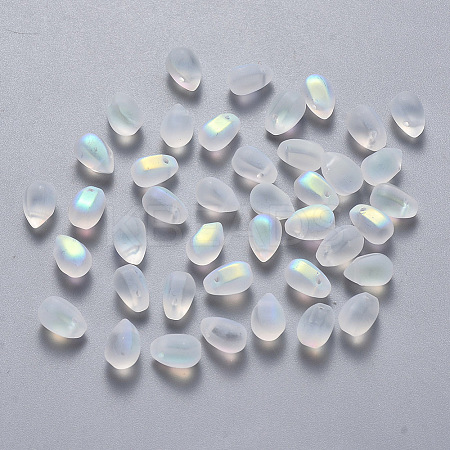 Transparent Spray Painted Glass Charms LS-GLAA-R211-03-C02-1