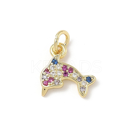 Brass Micro Pave Cubic Zirconia Charms ZIRC-I356-13G-02-1
