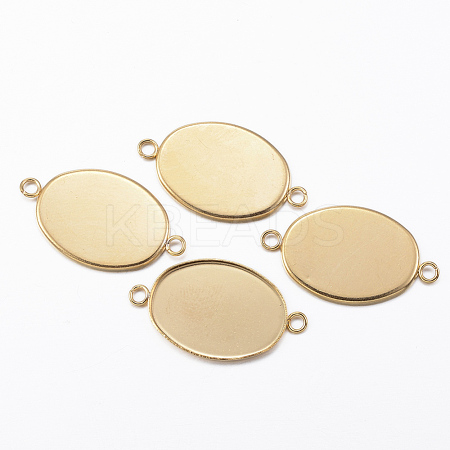 Ion Plating(IP) 304 Stainless Steel Cabochon Connector Settings STAS-H394-01G-1