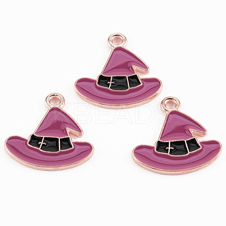 Light Gold Tone Alloy Enamel Pendants ENAM-T018-19A-1