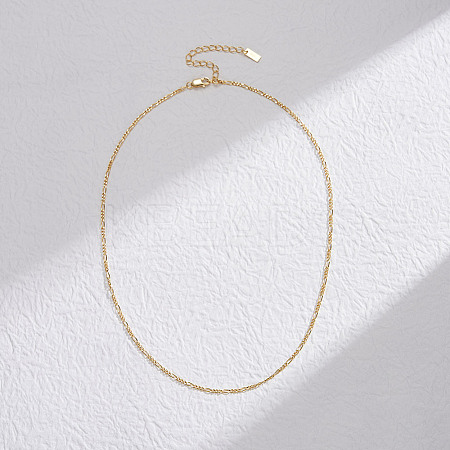 925 Sterling Silver Figaro Chain Necklaces for Women NJEW-H048-05G-1