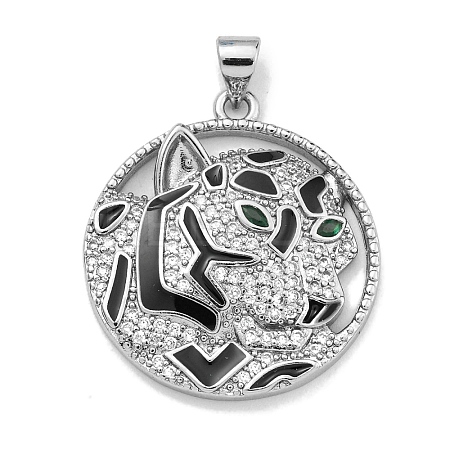 Brass Micro Pave Cubic Zirconia Pendants KK-K354-09B-P-1