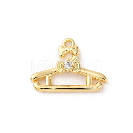 Brass Pave Clear Cubic Zirconia Pendants KK-V016-06G-1