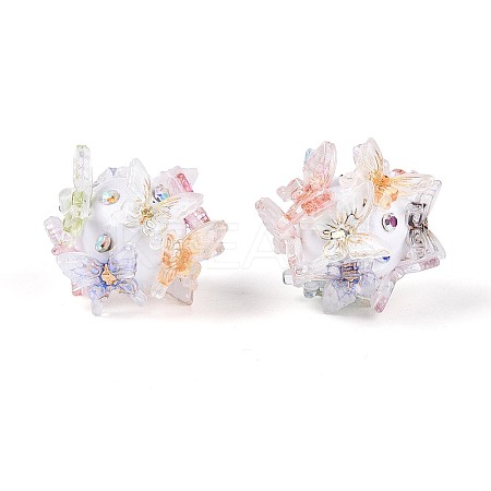 Handmade Polymer Clay Rhinestone Beads with Resin RESI-T060-25-1