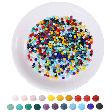 21 Strands 21 Colors Opaque Solid Color Glass Beads Strands EGLA-GO0001-03-1