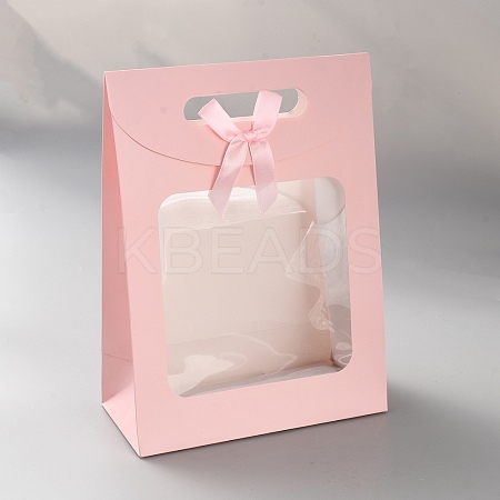 Rectangle Paper Gift Storage Bags with Hole Handles ABAG-WH0035-078-1