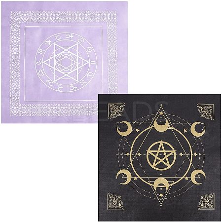 CREATCABIN 2 Sheets 2 Style Non-Woven Fabric Tarot Tablecloth for Divination AJEW-CN0001-61A-1