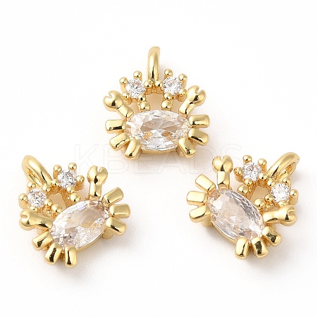 Rack Plating Brass Micro Pave Cubic Zirconia Pendants KK-R143-05G-1
