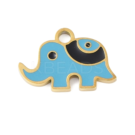 Ion Plating(IP) 304 Stainless Steel Enamel Charms FIND-Q111-02G-04-1