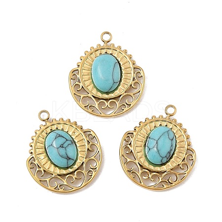 Synthetic Turquoise Pendants STAS-P380-19G-01-1