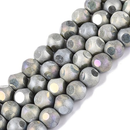 Ombre Effect Dyed Electroplate Opaque Glass Beads Strands EGLA-Q130-01A-02-1