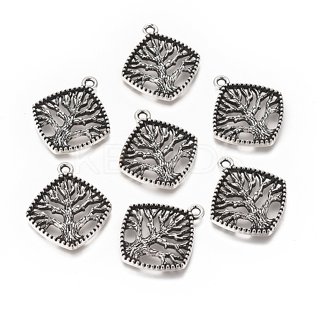 Tibetan Style Alloy Tree Pendants LS-TIBEP-GC172-AS-NR-1