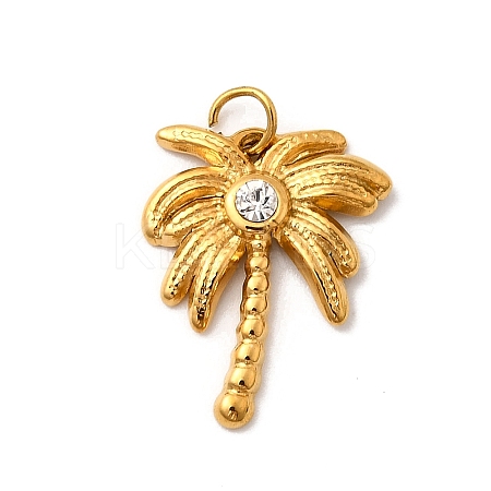 304 Stainless Steel Rhinestone Pendants STAS-B093-07G-1