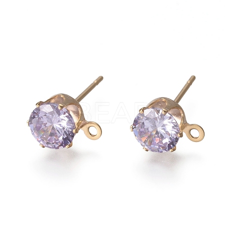 Brass Stud Earring Findings X-KK-L199-B03-G-1