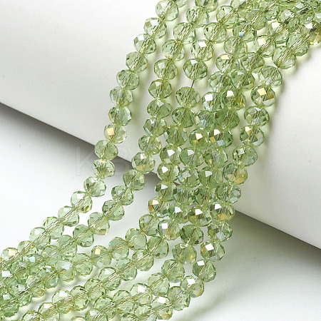 Electroplate Transparent Glass Beads Strands EGLA-A034-T4mm-H02-1
