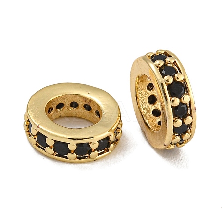 Rack Plating Brass Micro Pave Clear Cubic Zirconia Beads KK-U030-32G-05-1