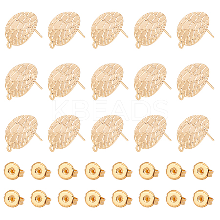 16Pcs Brass Stud Earrings Findings STAS-UN0044-12-1