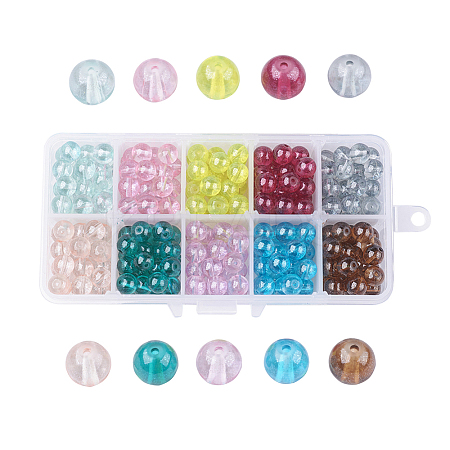 10 Colors Transparent Spray Painted Glass Beads DGLA-JP0001-11-1
