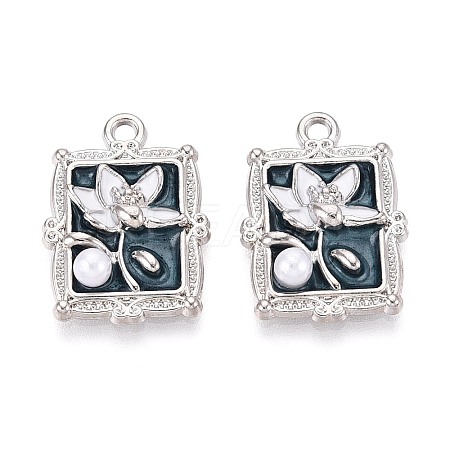 Rack Plating Alloy Enamel Pendants ENAM-N065-04P-1
