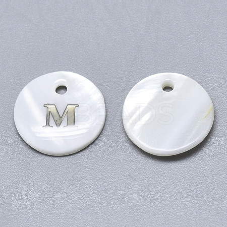 Natural White Shell Mother of Pearl Shell Charms X-SSHEL-N036-053M-1