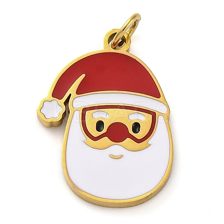 Christmas Theme Ion Plating(IP) 304 Stainless Steel Enamel Pendants STAS-Z104-01G-05-1