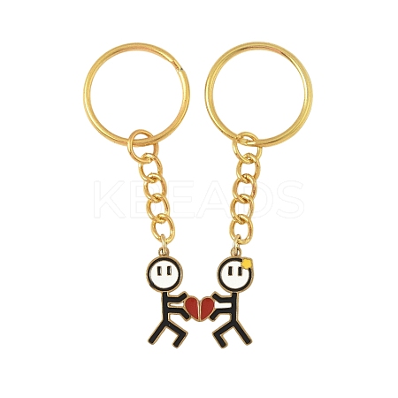 2Pcs 304 Stainless Steel Enamel Keychain KEYC-FS00034-01-1