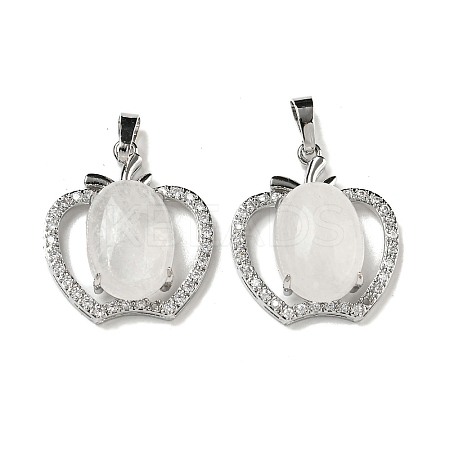 Natural Quartz Crystal with Clear Cubic Zirconia Pendants G-G133-03P-20-1