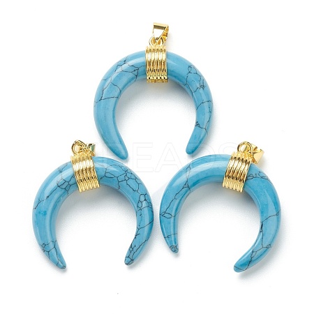 Synthetic Turquoise Pendants G-A017-10G-1