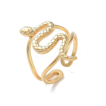 304 Stainless Steel Open Cuff Rings for Women RJEW-M020-01G-05-1